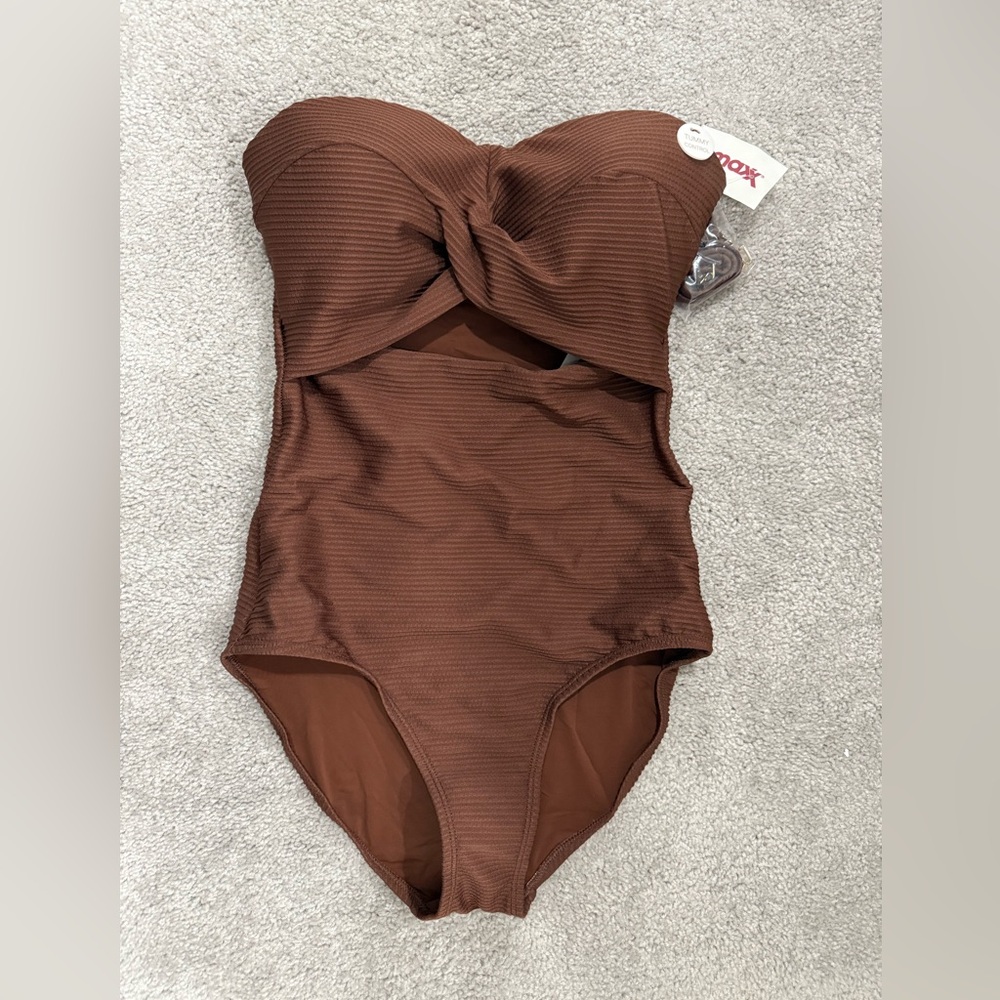 Brown Strapless Swimsuit
